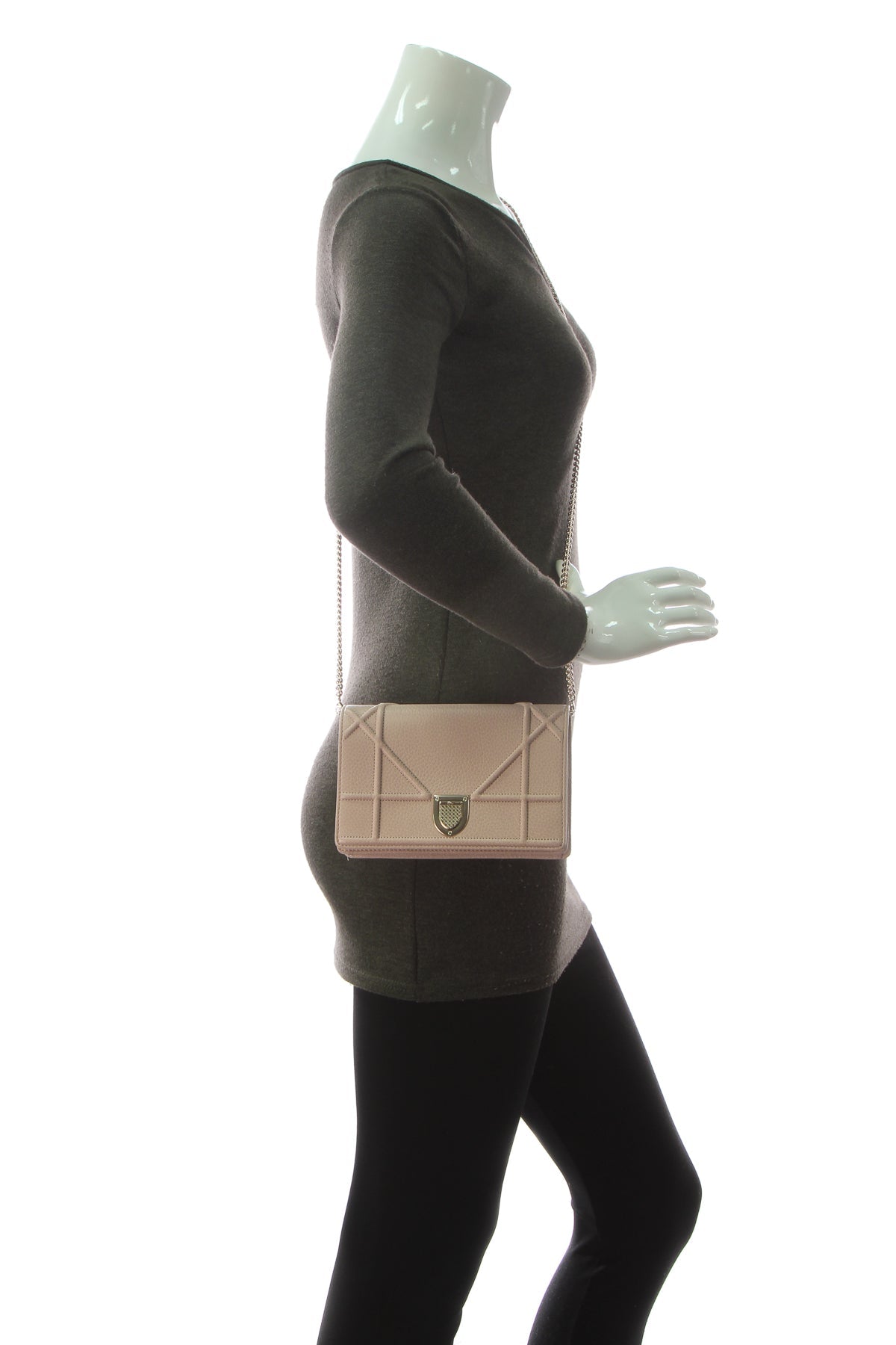 Diorama Wallet on a Chain Bag - Nude